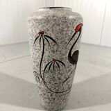 West-Germany pottery vase crane floor vase 1960’s