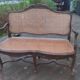 19th century louis xv style bench in wood and canework
