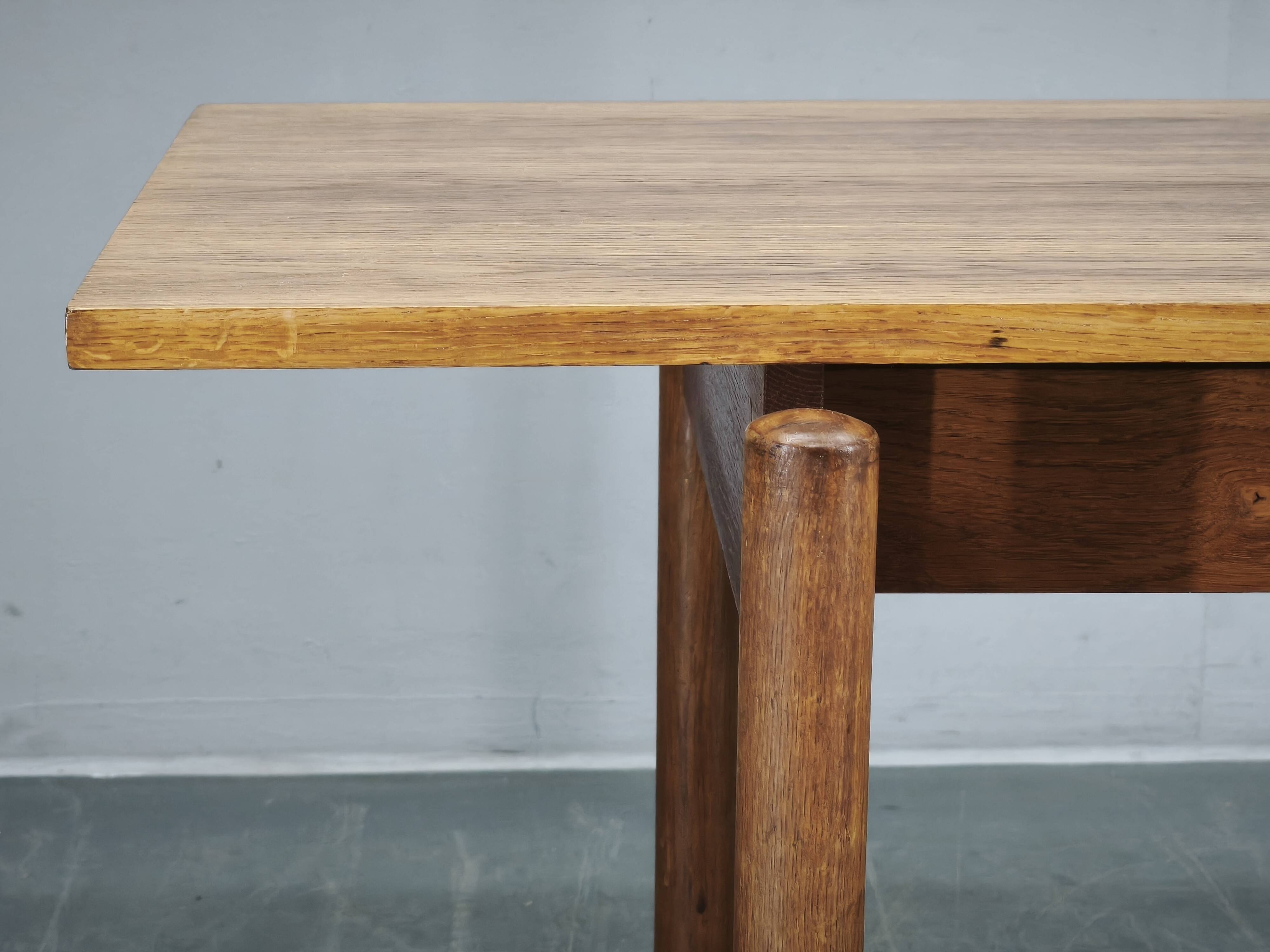 1960s Czech Coffee Table in Solid Oak by Krásná Jizba