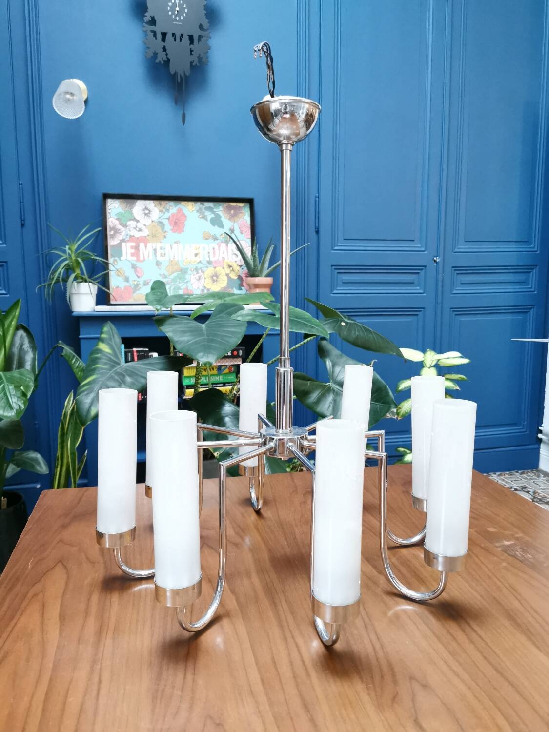 Vintage designer arm chandelier from the 70s