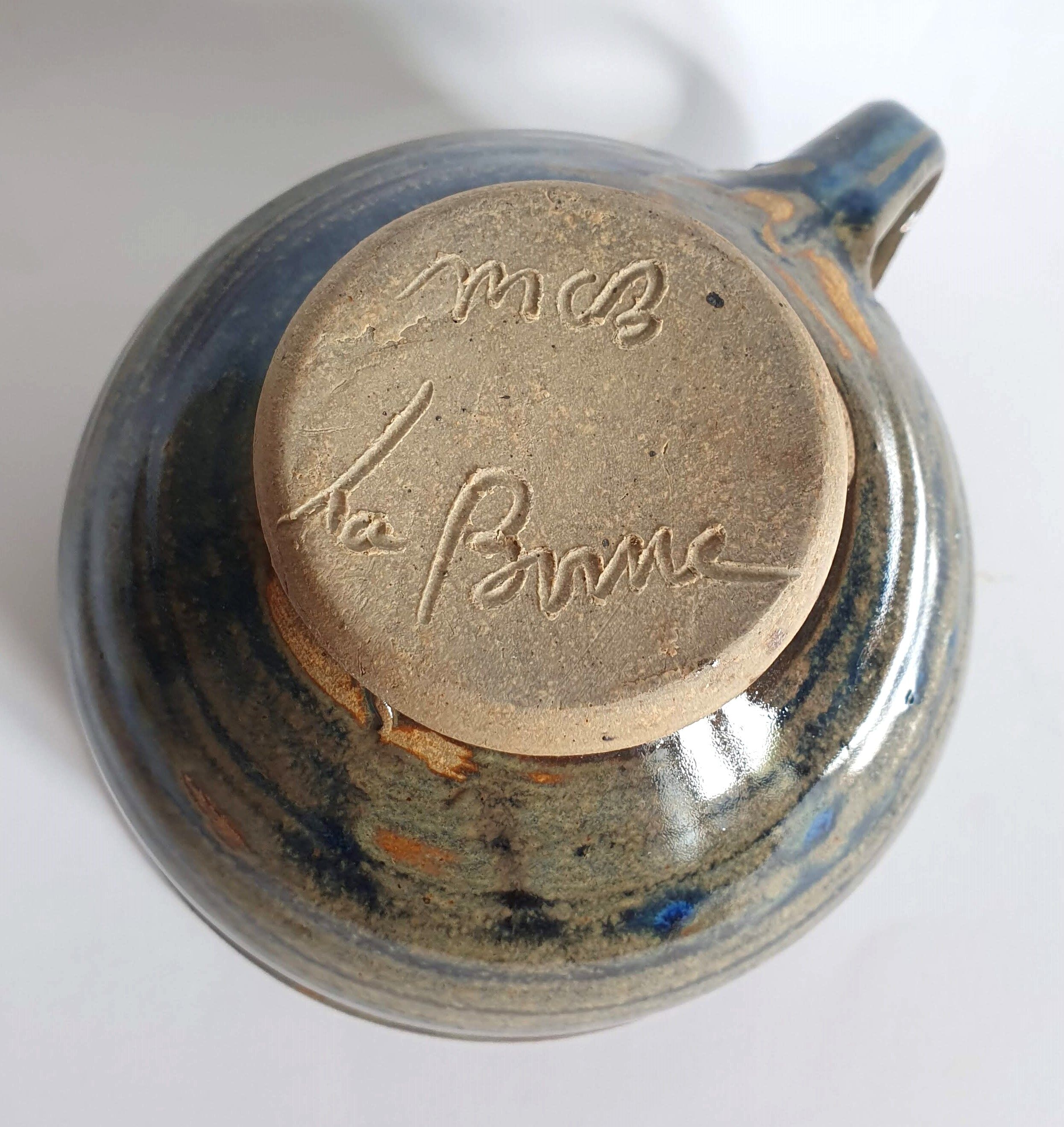 Ceramic cup signed MCB La Borne