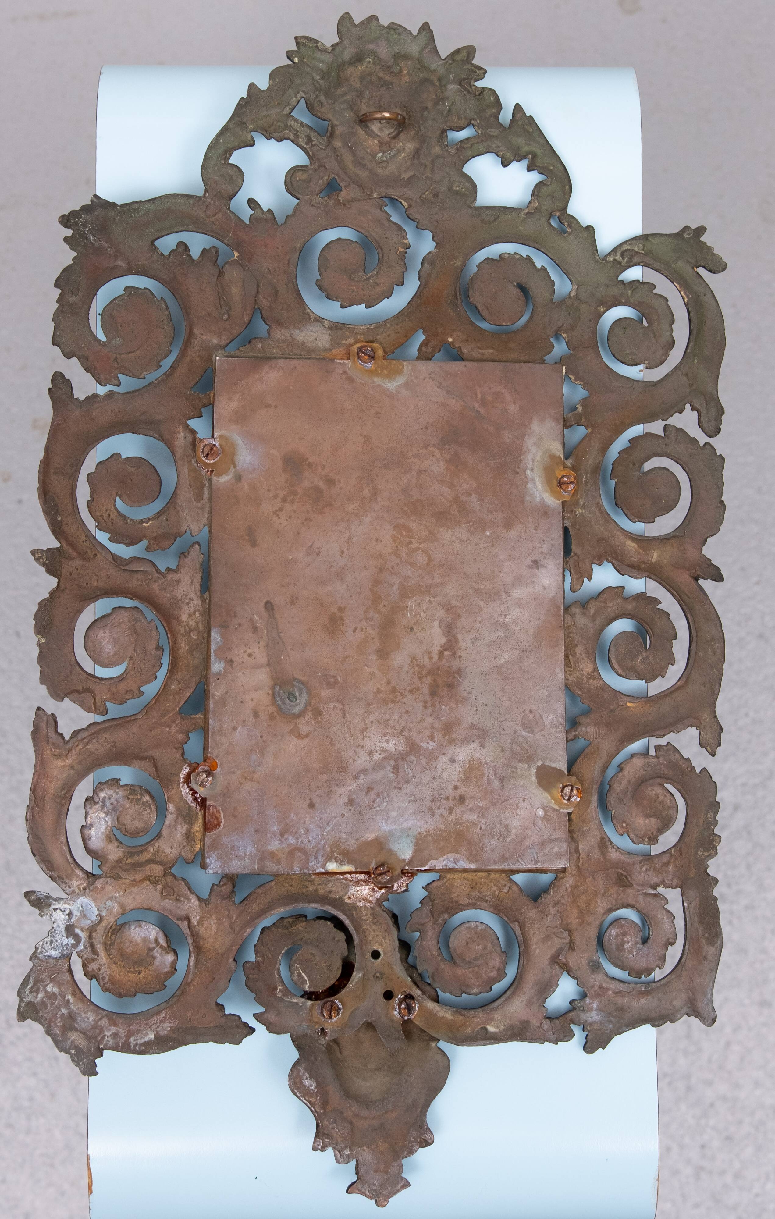 France Antique Cast Bronze women's Head wall Mirror