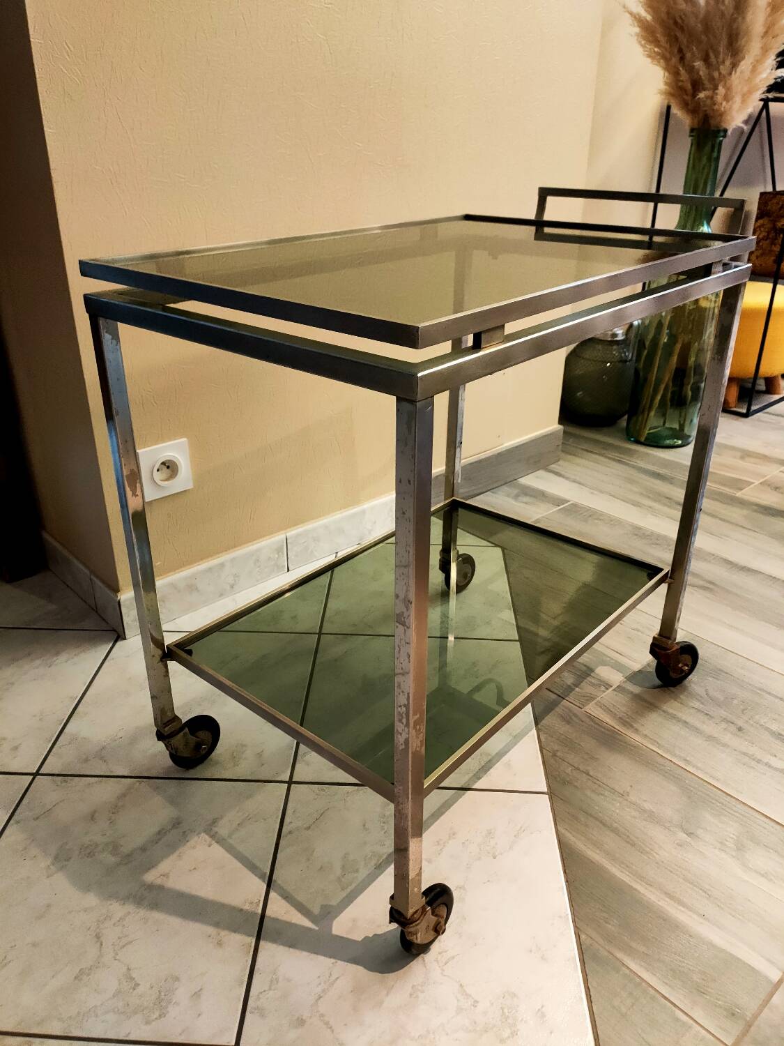 Vintage Guy Lefevre bar cart