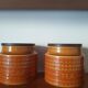 Lot de 2 pots vintage avec couvercle