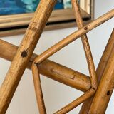 1960s rattan wall hook shelf