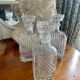 Set of 3 glass whiskey decanters
