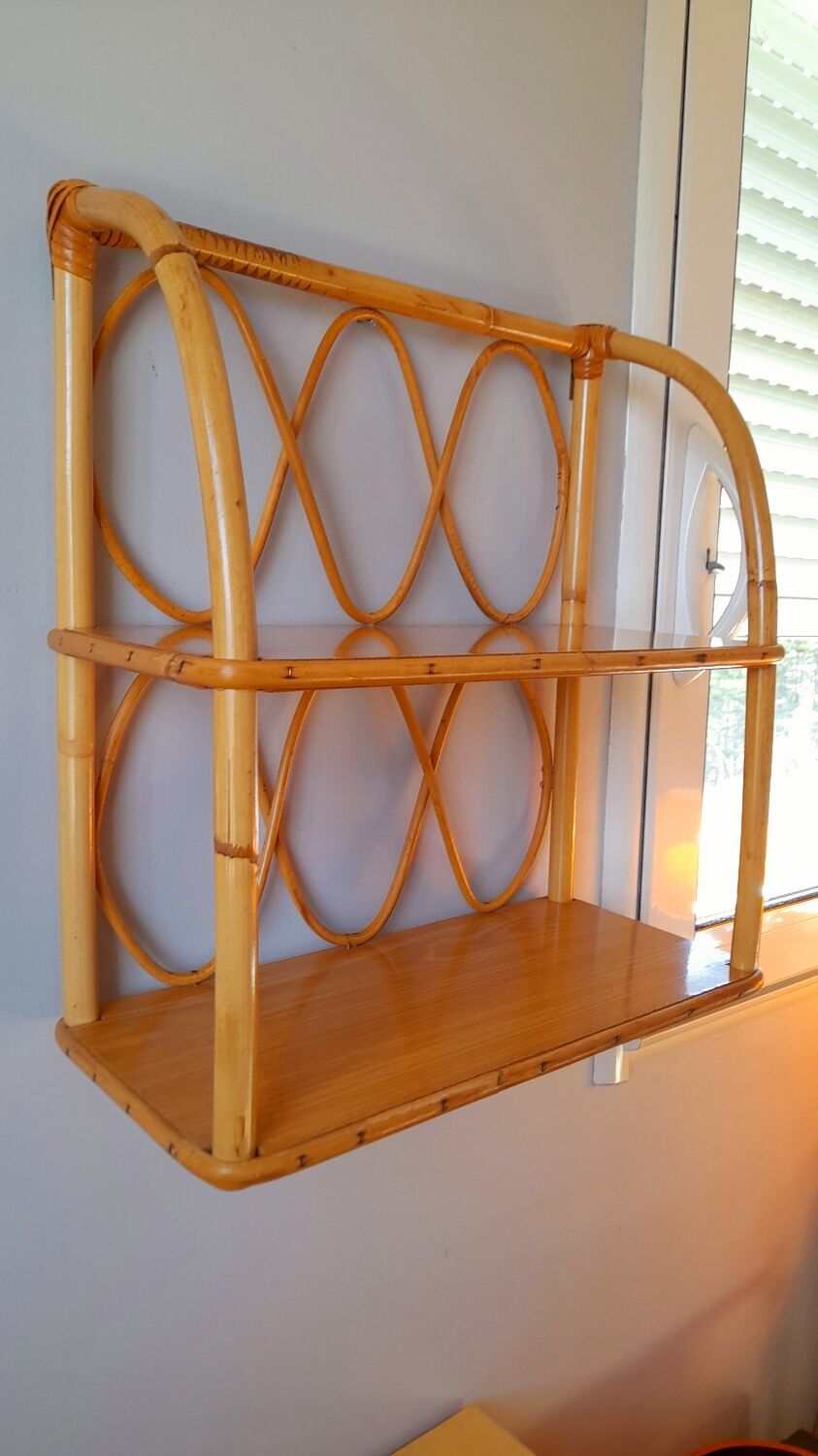 Rattan shelf 60s