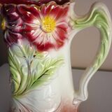 Barbotine pitcher, Onnaing earthenware, art nouveau ceramics, model no. 790