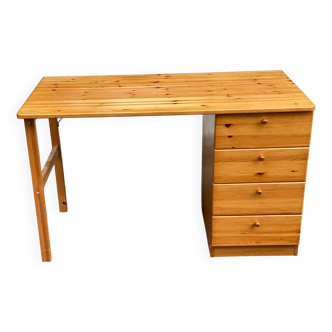 Scandinavian solid wood desk with 4 drawers 120cm