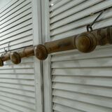 Old coat rack with 5 hooks, wooden.