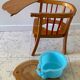 Vintage wooden Baumann baby armchair
