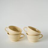 Set of 4 Badonviller coffee cups, Cream, 1960