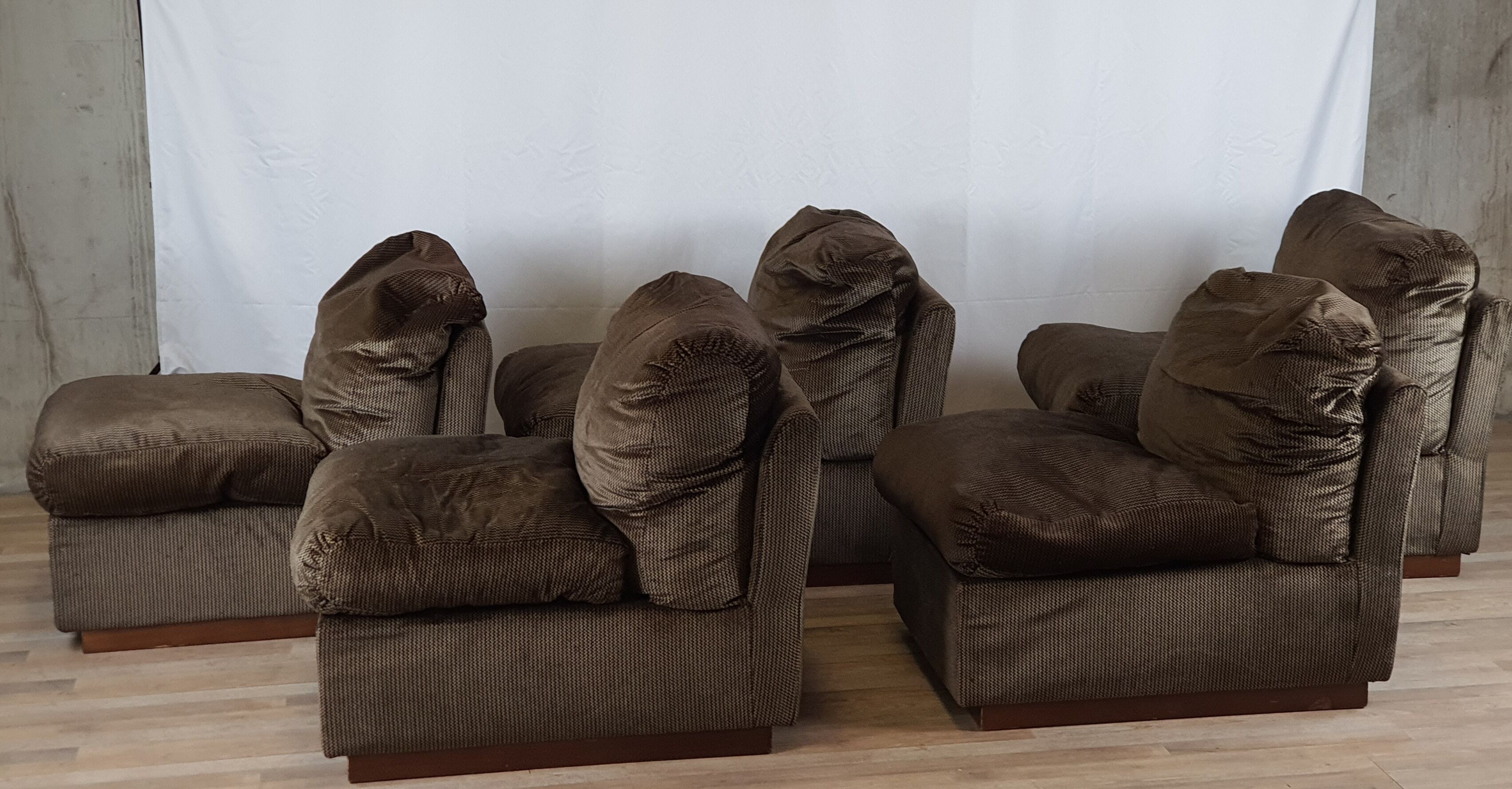 Canapé modulable 5 places en tissu