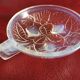 5 coupes d'avesn france , motif noisette art déco 11 cm , verre opalescent