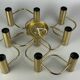 60s 70s 9-bulb ceiling lamp from Leola Leuchten Germany in brass