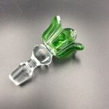 Old green crystal bottle XIXème