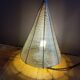Conical stainless steel wire table lamp, vintage 80's