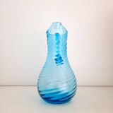 Blue Twisted Glass Pitcher