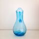 Twisted blue glass jug