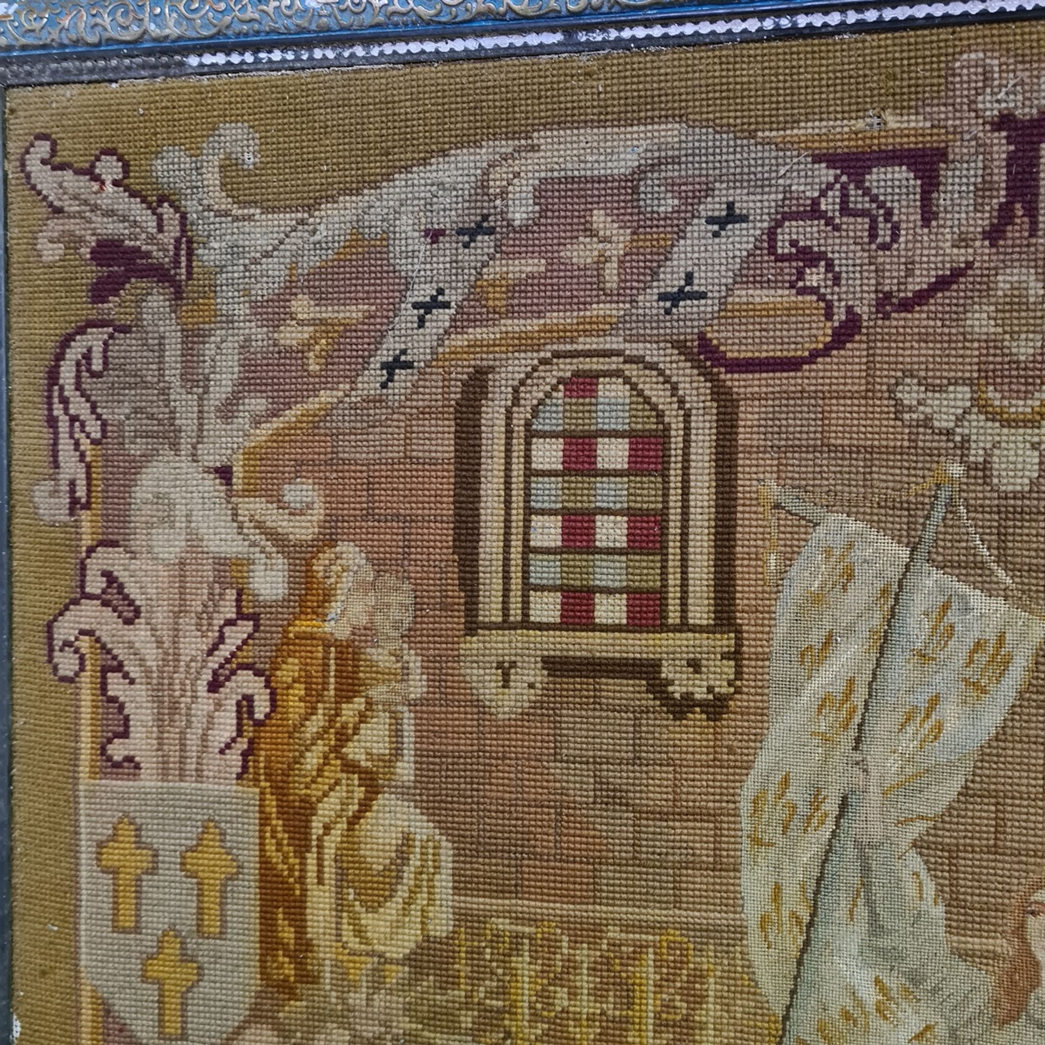Antique french tapestry joan of arc, early 19th century