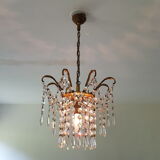 Superb bronze chandelier and Crystal pendants