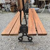 Public garden bench in the city of Paris