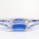 Vintage blue and clear glass ashtray, Italy, 1970s