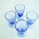 4 verres bleu myosotis