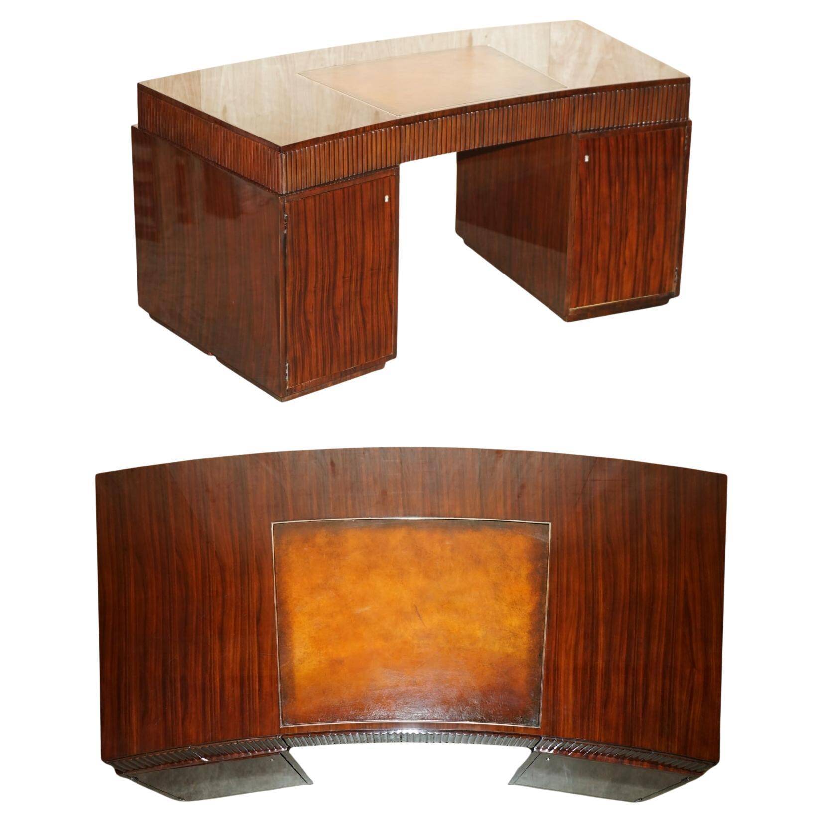 Bureau Art Déco Ralph Lauren Macassar & cuir