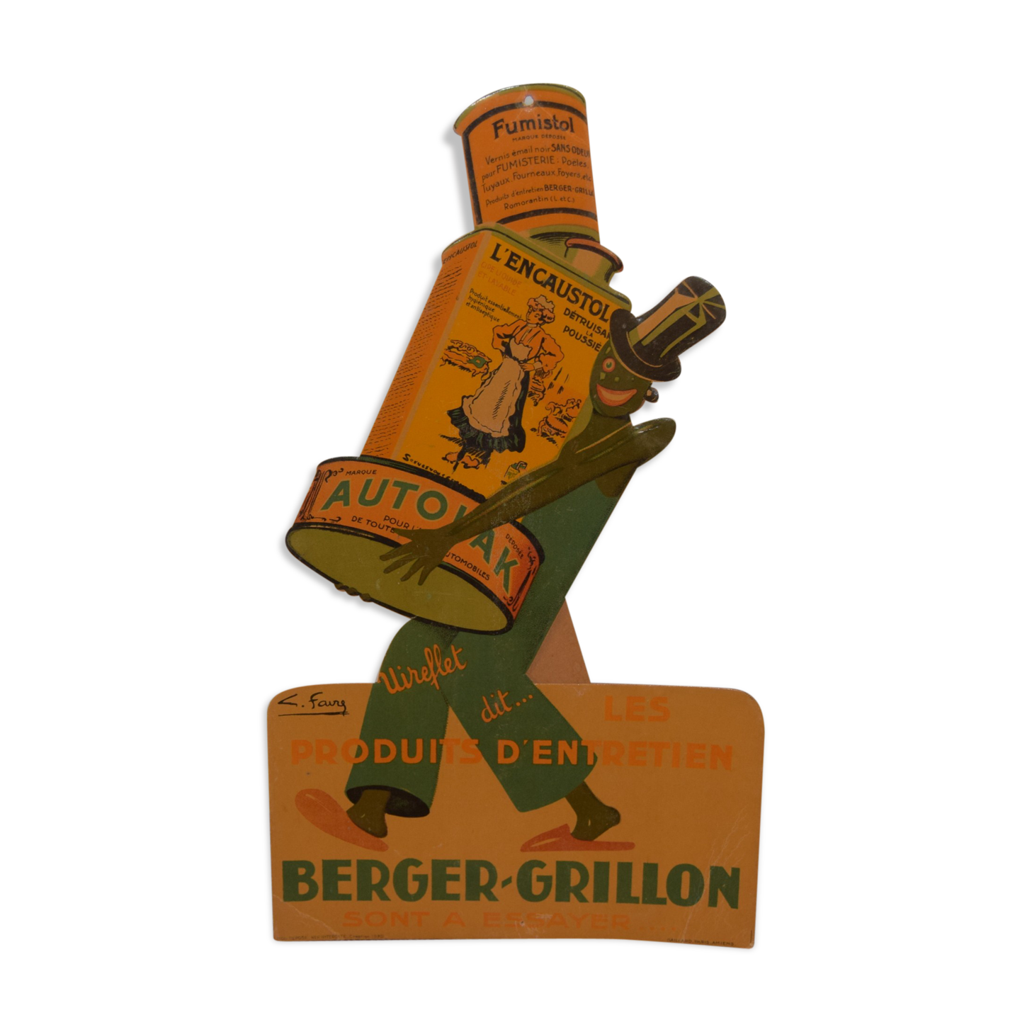 Old advertising card Berger - Grillon