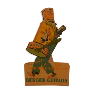 Ancien carton publicitaire Berger - Grillon