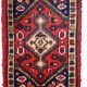 Vintage persian rug hamadan handmade 1.3' x 2' (41cm x 61cm) 1970s, 1c763