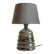 Vintage handmade stoneware geometric lamp