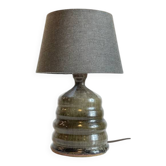 Vintage handmade stoneware geometric lamp