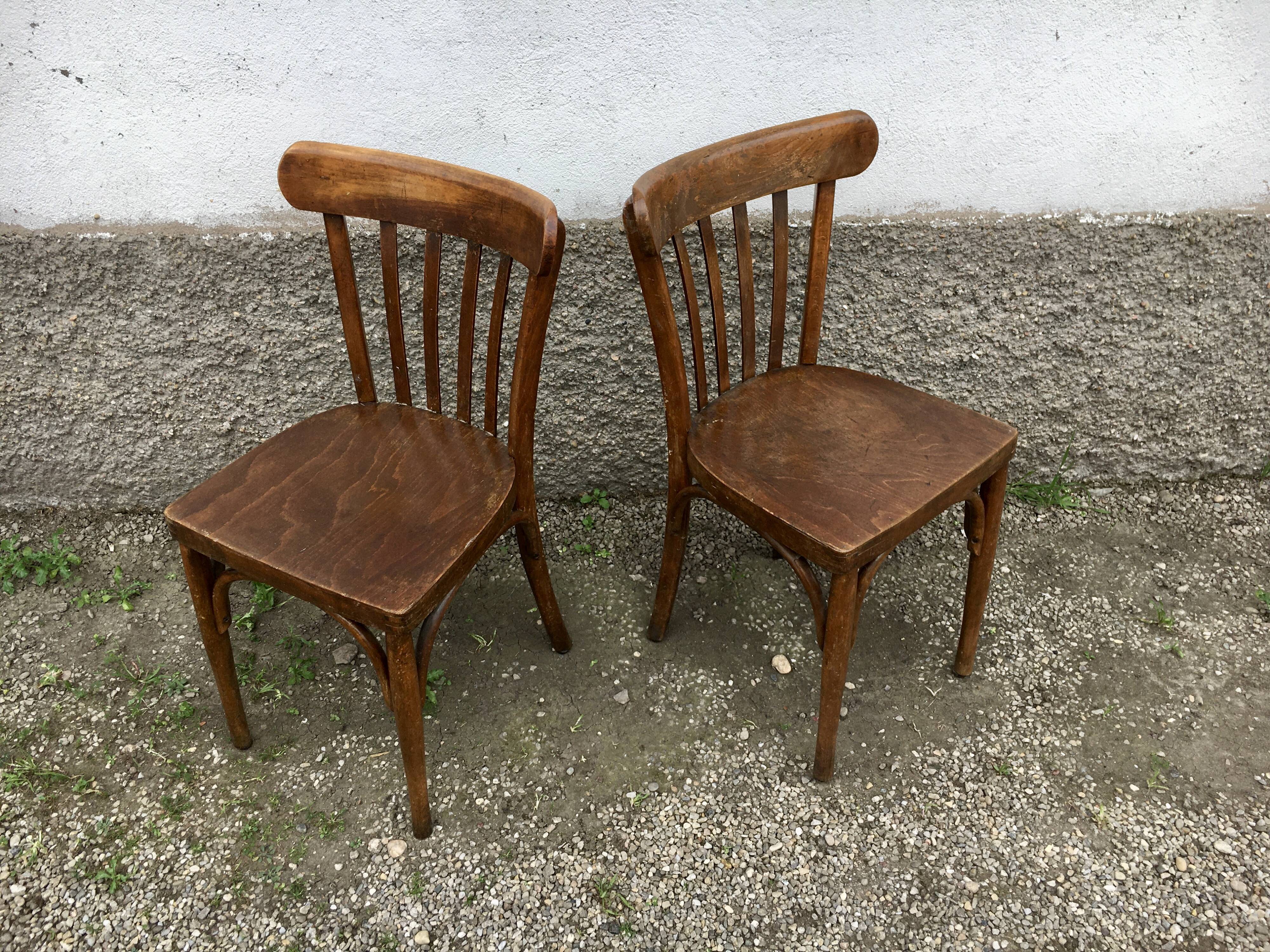 Pair of vintage bentwood bistro chairs