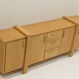 Large brutalist style oak sideboard, Belgium.