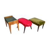 Set of 3 Art Deco Italian stools, from the 1940s