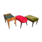 Set of 3 Art Deco Italian stools, from the 1940s