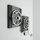 Paire de patères Space Age italiennes avec miroir Goffredo Reggiani des années.