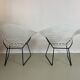 Two Diamond chairs by Harry Bertoia for Knoll mid-century 1970s.