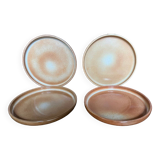 Lot de 4 assiettes  plates grès vintage