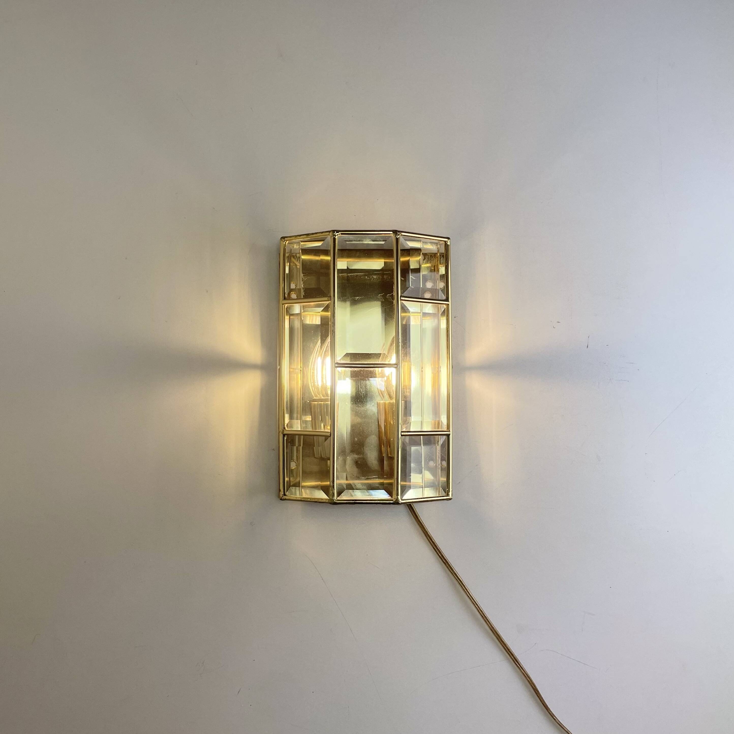 Italian brass wall lights, 1980s