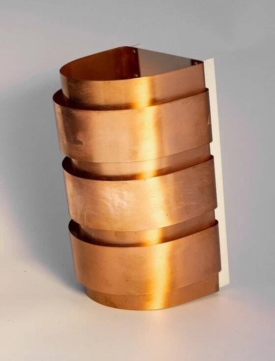 Hans-Agne Jakobsson wall lamp in copper, model V155 - Sweden, 1960s