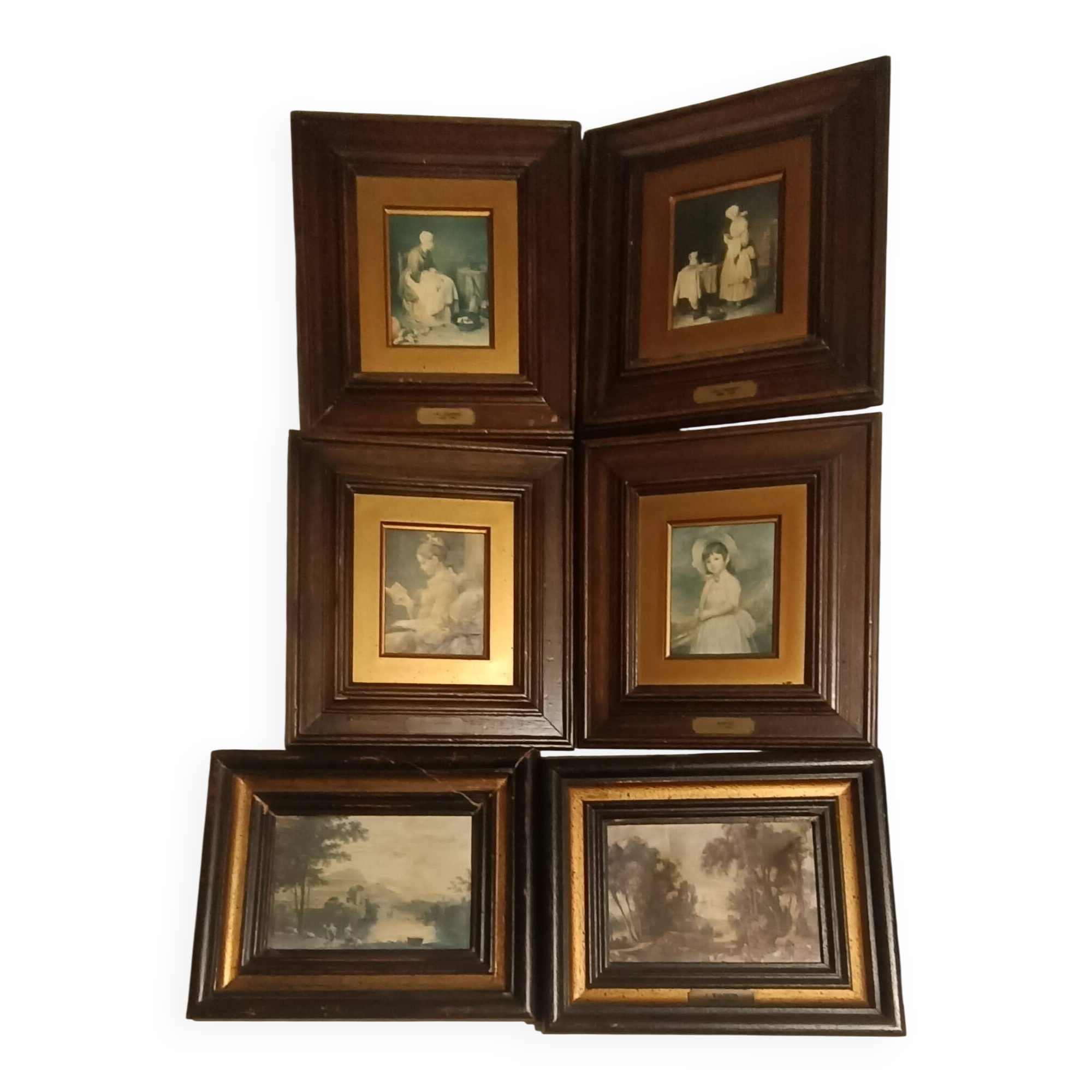 Set of 6 framed reproductions, late 19th - early 20th century.