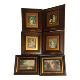 Set of 6 framed reproductions, late 19th - early 20th century.