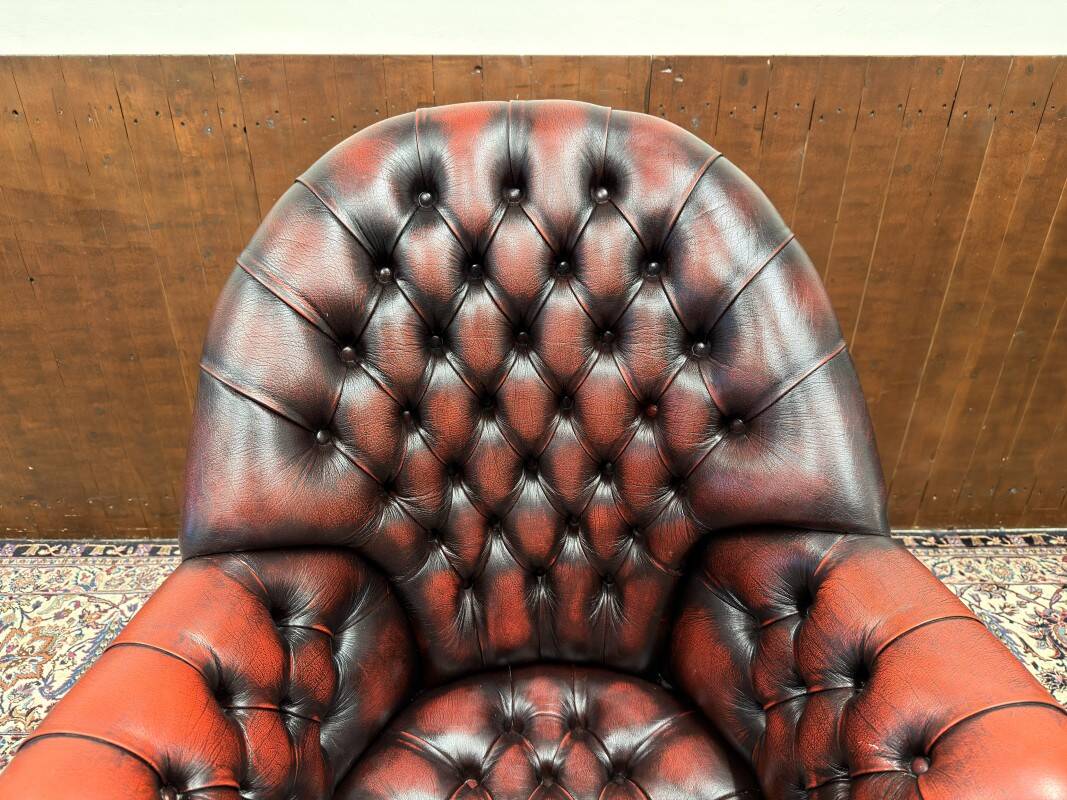 English Oxblood Chesterfield Desk Chair Director Chair