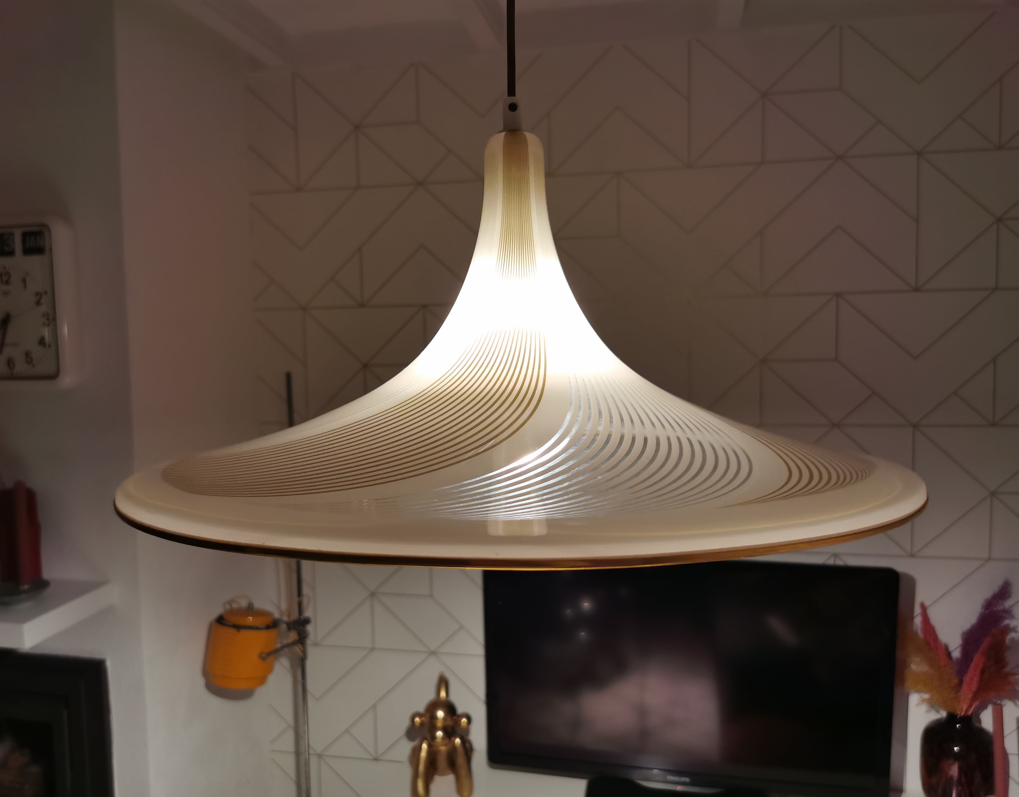 Hollywood Regency pendant light, '70s