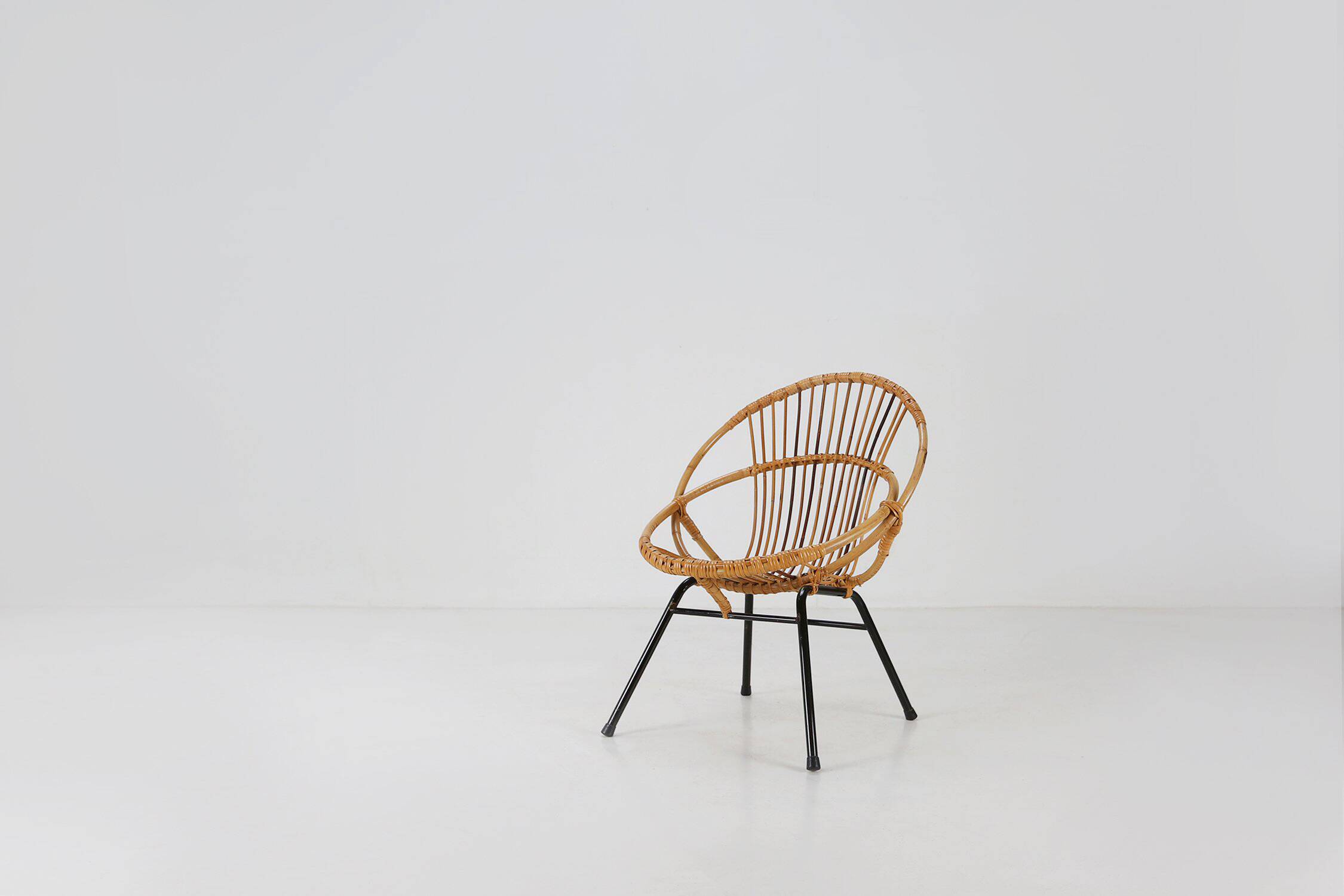 Mid-century rattan children’s lounge chair, the Netherlands 1960s