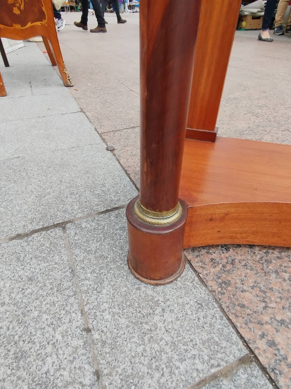Console ancienne empire avec plateau marbre