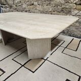 1980's travertine coffee table
